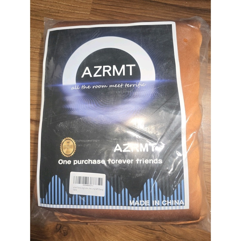 AZRMT Extra Long Blackout Curtains 2 Story Loft 14ft 52x168 Orange Grommet Set
